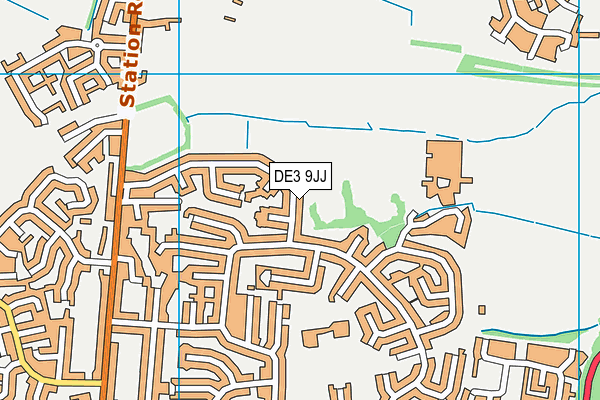 DE3 9JJ map - OS VectorMap District (Ordnance Survey)