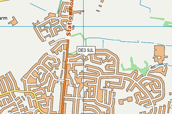 DE3 9JL map - OS VectorMap District (Ordnance Survey)