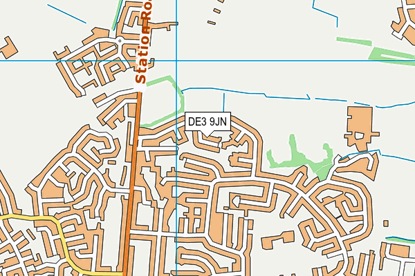 DE3 9JN map - OS VectorMap District (Ordnance Survey)