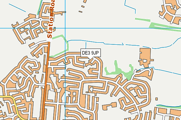 DE3 9JP map - OS VectorMap District (Ordnance Survey)