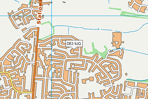DE3 9JQ map - OS VectorMap District (Ordnance Survey)