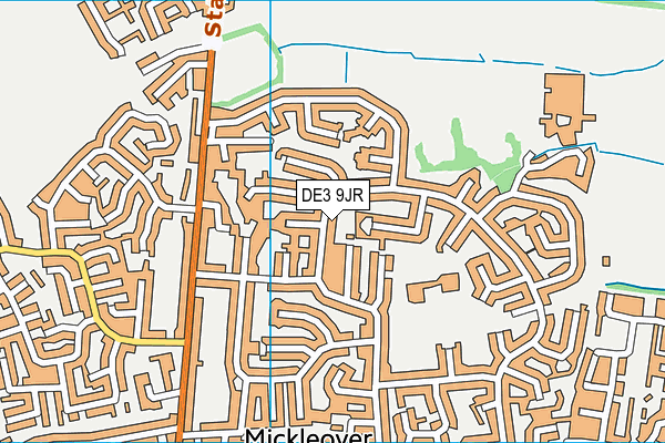 DE3 9JR map - OS VectorMap District (Ordnance Survey)