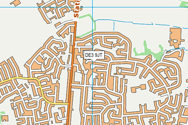 DE3 9JT map - OS VectorMap District (Ordnance Survey)