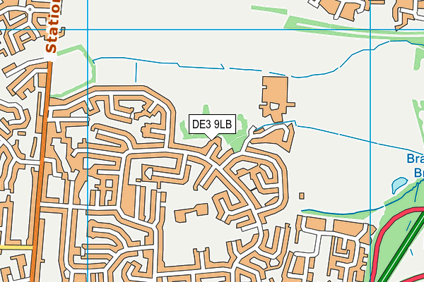 DE3 9LB map - OS VectorMap District (Ordnance Survey)