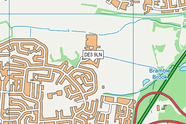 DE3 9LN map - OS VectorMap District (Ordnance Survey)