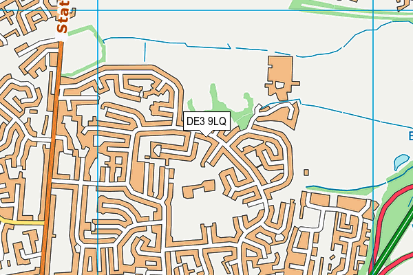 DE3 9LQ map - OS VectorMap District (Ordnance Survey)