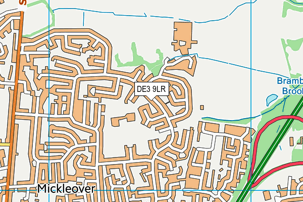 DE3 9LR map - OS VectorMap District (Ordnance Survey)
