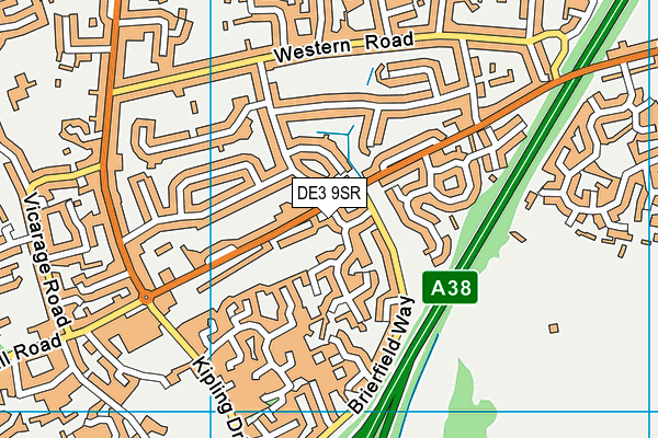 DE3 9SR map - OS VectorMap District (Ordnance Survey)
