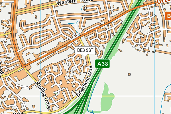 DE3 9ST map - OS VectorMap District (Ordnance Survey)