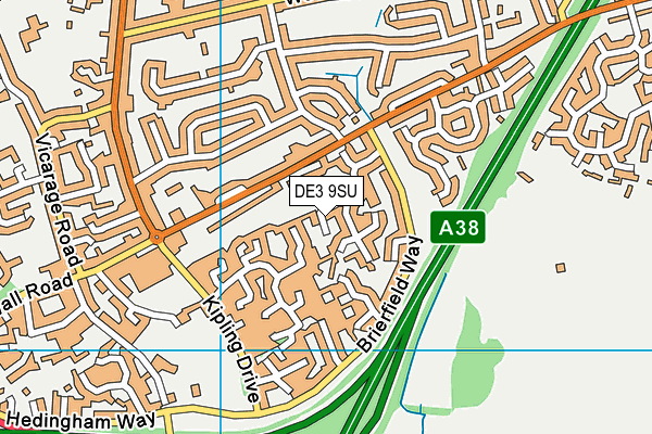 DE3 9SU map - OS VectorMap District (Ordnance Survey)
