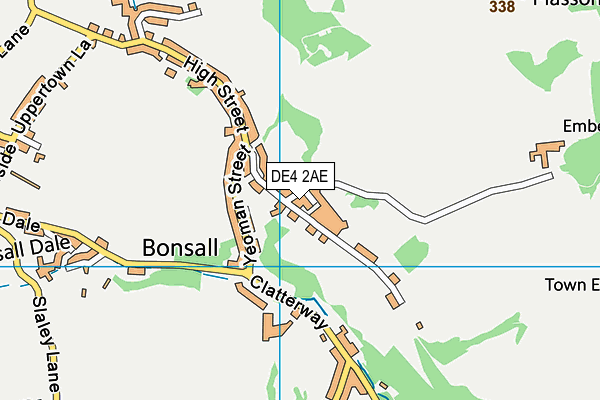 Bonsall CofE (A) Primary School map (DE4 2AE) - OS VectorMap District (Ordnance Survey)