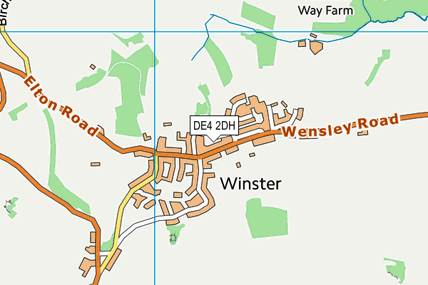 Winster Playing Fields map (DE4 2DH) - OS VectorMap District (Ordnance Survey)