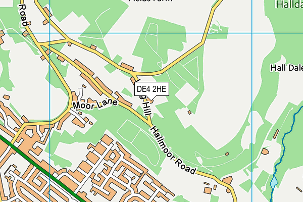 DE4 2HE map - OS VectorMap District (Ordnance Survey)