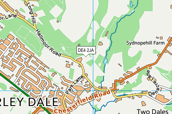 DE4 2JA map - OS VectorMap District (Ordnance Survey)