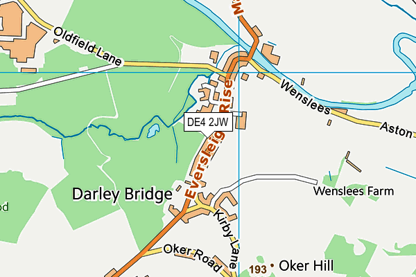 DE4 2JW map - OS VectorMap District (Ordnance Survey)