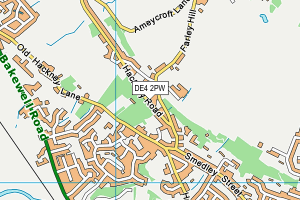 DE4 2PW map - OS VectorMap District (Ordnance Survey)