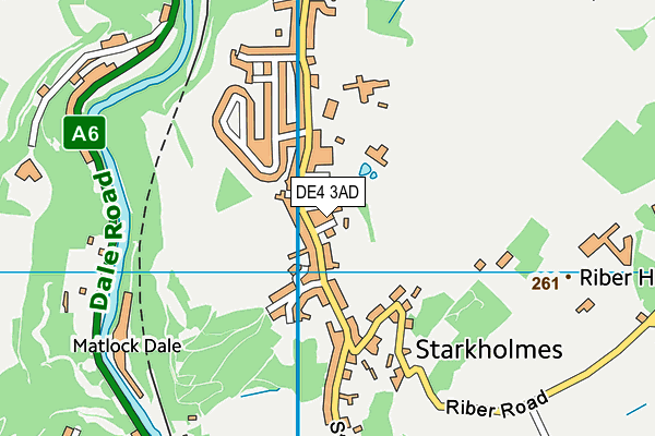 DE4 3AD map - OS VectorMap District (Ordnance Survey)