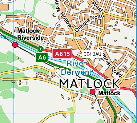 Map of MATLOCK MOT TYRE & EXHAUST CENTRE LIMITED at district scale