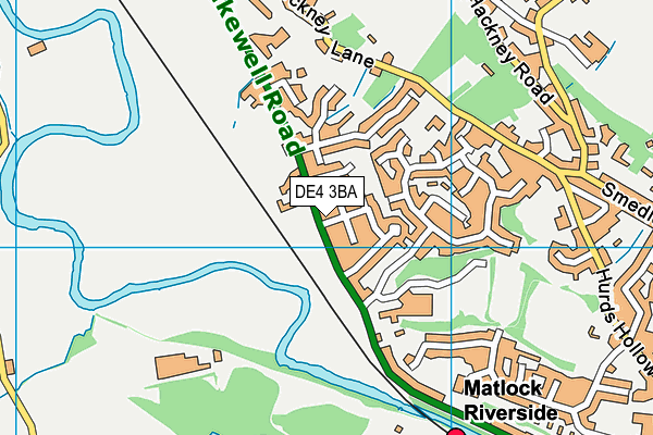 DE4 3BA map - OS VectorMap District (Ordnance Survey)