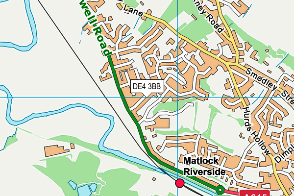 DE4 3BB map - OS VectorMap District (Ordnance Survey)