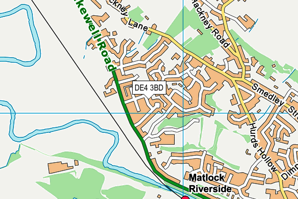 DE4 3BD map - OS VectorMap District (Ordnance Survey)