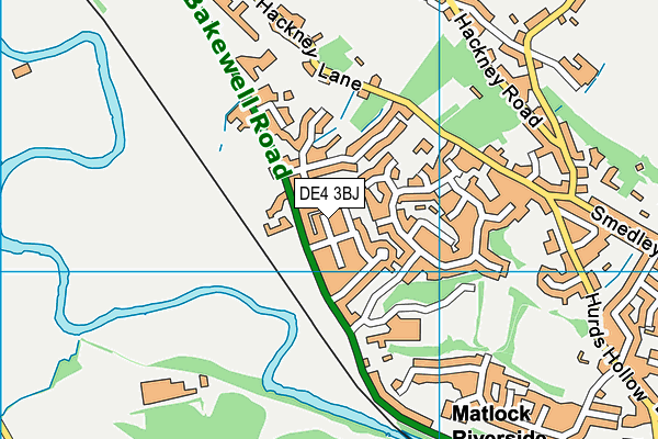 DE4 3BJ map - OS VectorMap District (Ordnance Survey)