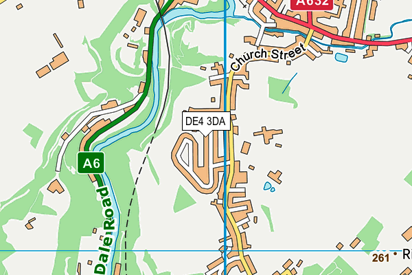 DE4 3DA map - OS VectorMap District (Ordnance Survey)