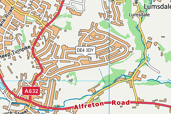 DE4 3DY map - OS VectorMap District (Ordnance Survey)