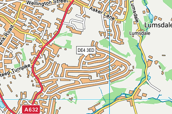 DE4 3ED map - OS VectorMap District (Ordnance Survey)