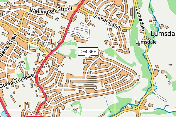 DE4 3EE map - OS VectorMap District (Ordnance Survey)