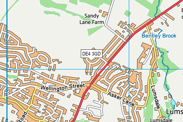 DE4 3GD map - OS VectorMap District (Ordnance Survey)