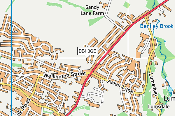 DE4 3GE map - OS VectorMap District (Ordnance Survey)