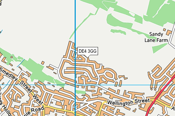 DE4 3GG map - OS VectorMap District (Ordnance Survey)