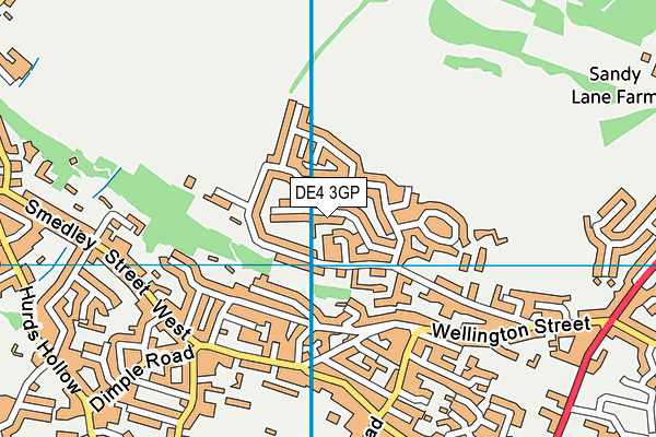 DE4 3GP map - OS VectorMap District (Ordnance Survey)