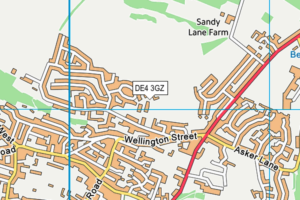 DE4 3GZ map - OS VectorMap District (Ordnance Survey)