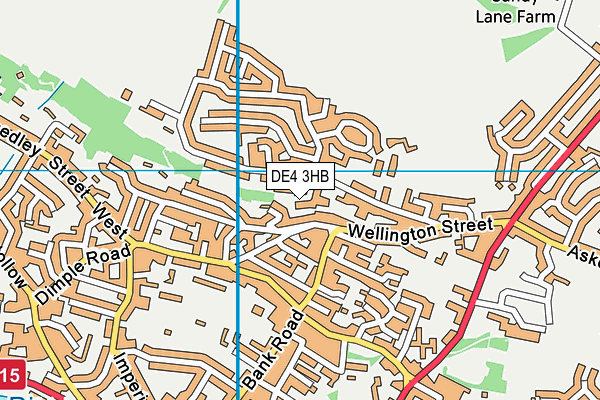 DE4 3HB map - OS VectorMap District (Ordnance Survey)