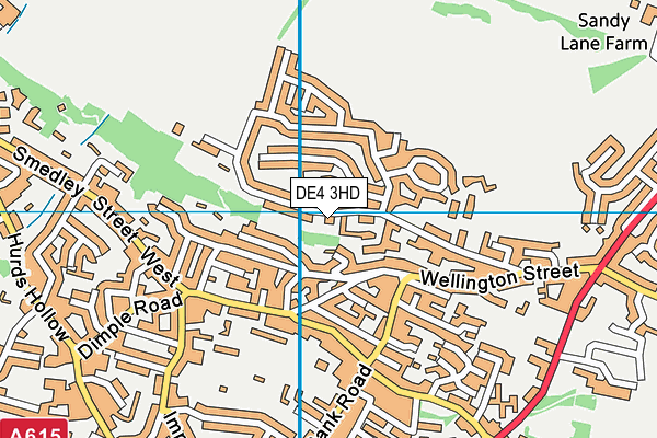 DE4 3HD map - OS VectorMap District (Ordnance Survey)