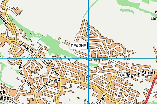 DE4 3HE map - OS VectorMap District (Ordnance Survey)