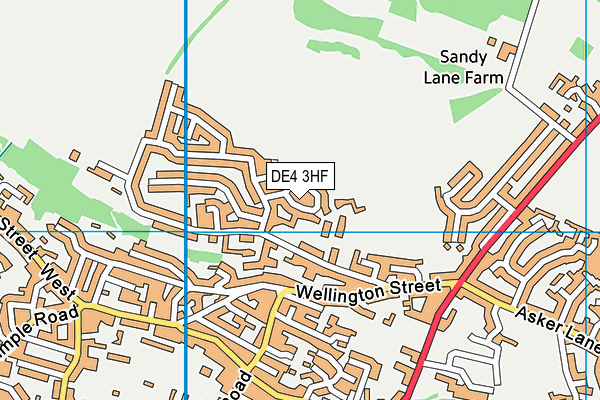 DE4 3HF map - OS VectorMap District (Ordnance Survey)