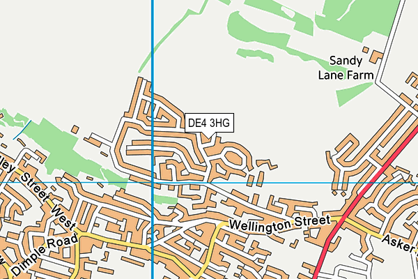 DE4 3HG map - OS VectorMap District (Ordnance Survey)