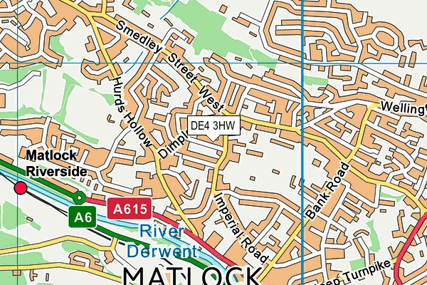 DE4 3HW map - OS VectorMap District (Ordnance Survey)