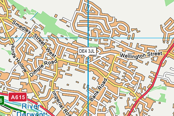 DE4 3JL map - OS VectorMap District (Ordnance Survey)