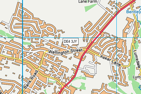 DE4 3JY map - OS VectorMap District (Ordnance Survey)