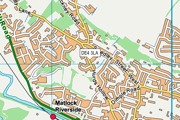 DE4 3LA map - OS VectorMap District (Ordnance Survey)