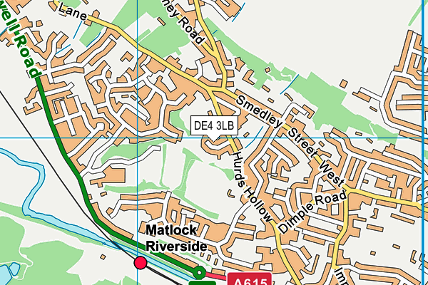 DE4 3LB map - OS VectorMap District (Ordnance Survey)