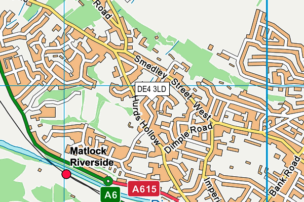 DE4 3LD map - OS VectorMap District (Ordnance Survey)