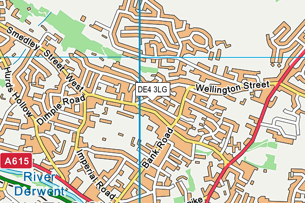 DE4 3LG map - OS VectorMap District (Ordnance Survey)