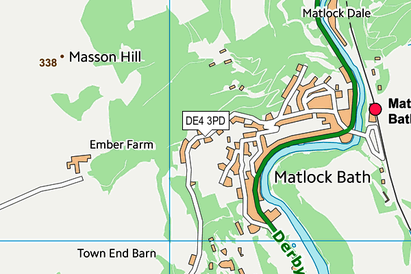 DE4 3PD map - OS VectorMap District (Ordnance Survey)