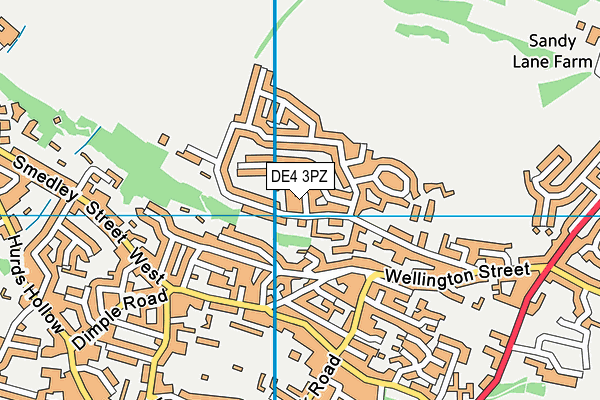 DE4 3PZ map - OS VectorMap District (Ordnance Survey)