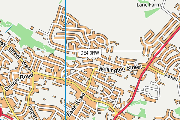 DE4 3RW map - OS VectorMap District (Ordnance Survey)